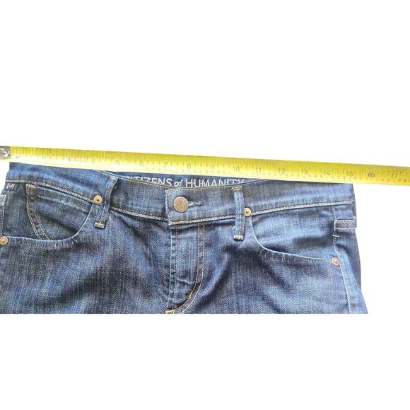 Citizens of Humanity Dani Cropped Straight Leg Women’s 27 Dark Wash Wide Cuff - Picture 7 of 8